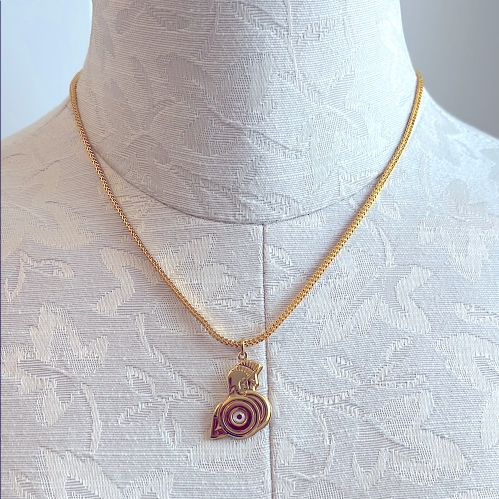 VINTAGE ANNE KLEIN PUNK GEMINI ZODIAC GOLD TONE NECKLACE
